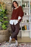 Hygge Boucle Slouch Knit Rust